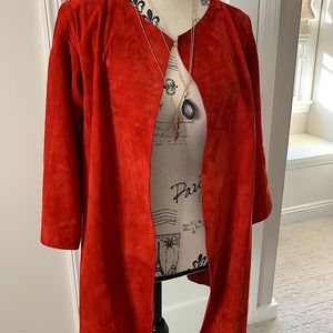 Elegant brick red suede jacket